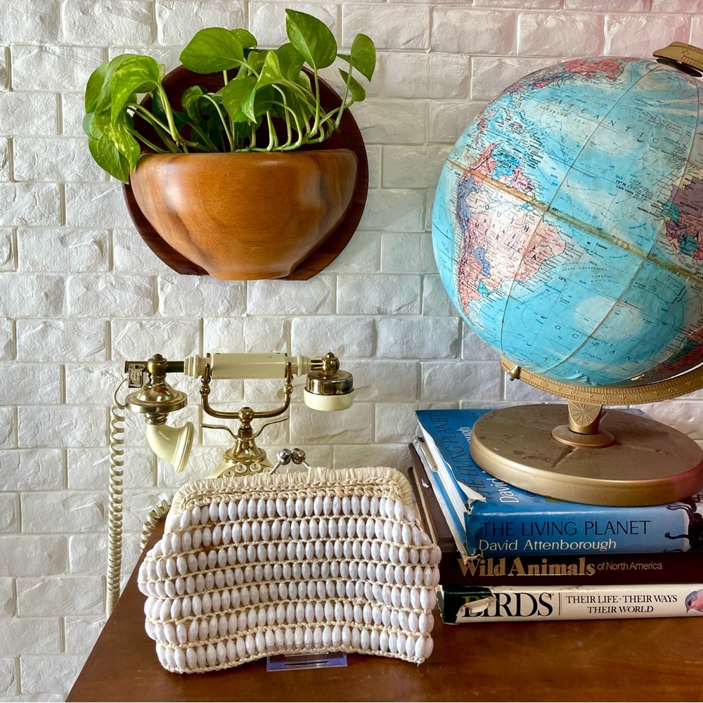 Vintage Mid-Century Marcus Brothers Italian Beaded + Woven Boho Clutch Handbag - Picture 7 of 15
